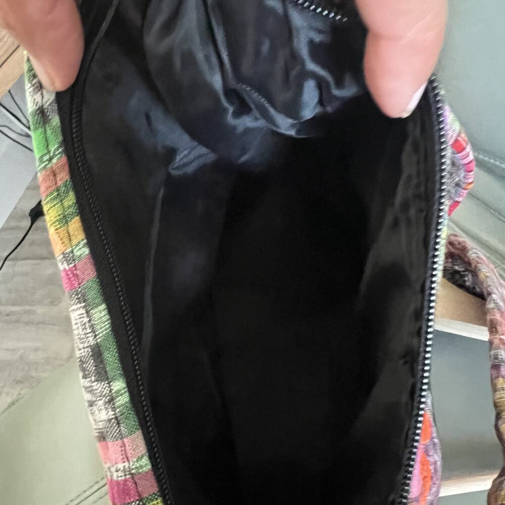 Embroidered Floral Plaid Patchwork Crossbody Hobo… - image 6